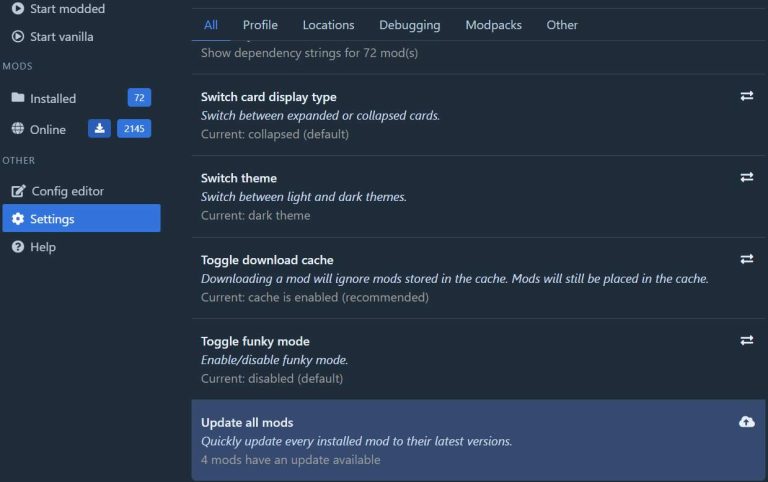 update R2 Mod Man all in one